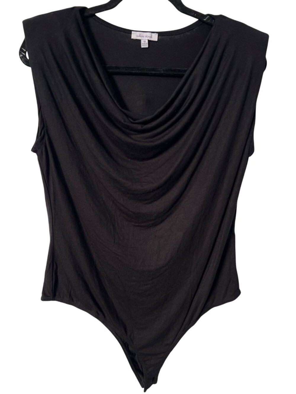 White Birch Bodysuit Size 1X Cowl Neck Sleeveless Casual Trendy Contemporary